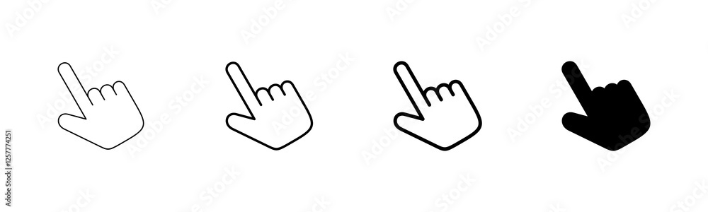 Poster hand cursor icon vector isolated on white background. hand click icon. finger pointer vector