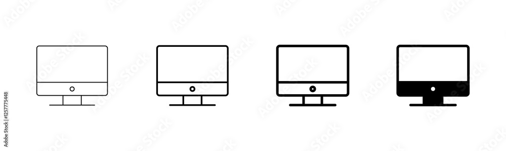 Aufkleber computer icon vector isolated on white background. pc icon vector. computer monitor icon. flat pc sy