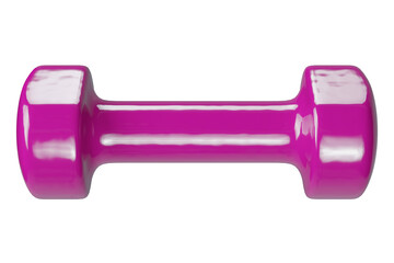 Blank Round vinyl rubber Dumbbell, weightlifting gym equipment top view, isolated on white background. 3D illustration