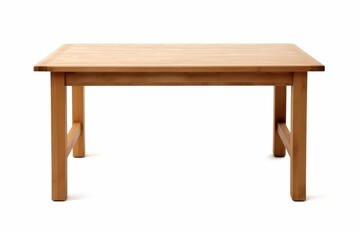 Modern Wooden Table Isolated on White Background for Interior Design, Furniture Showcase, or Home Decor Ideas and Projects