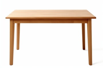 Modern Wooden Table Isolated on White Background for Minimalist Interior Design and Contemporary Home Decor