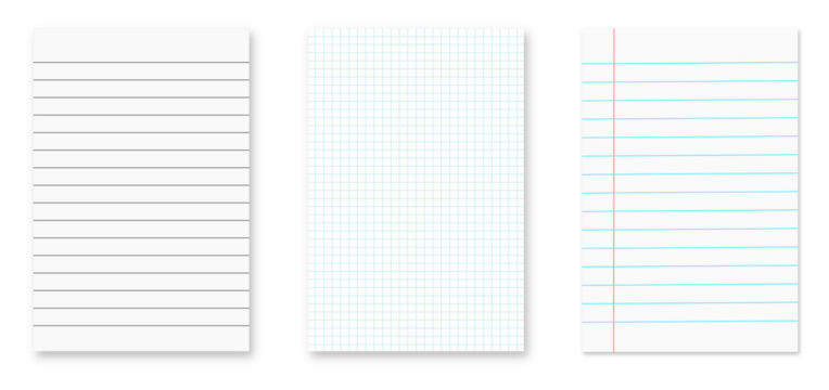 lined paper sheets isolated on transparent white background - Powered by Adobe