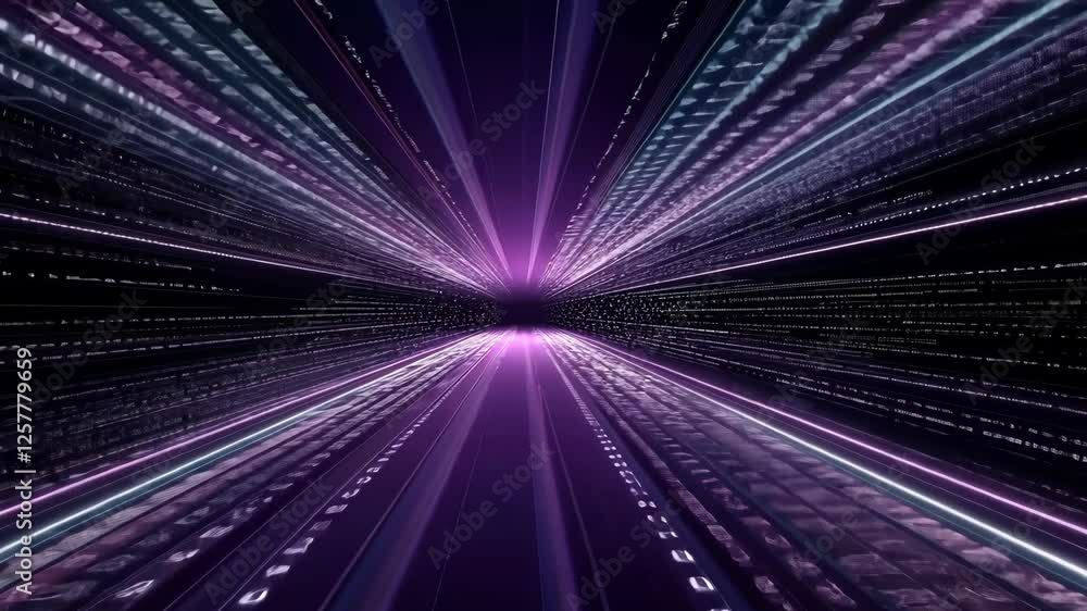 Poster immerse yourself in a captivating digital landscape where streams of light and color dynamically ble