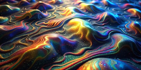 Obraz premium Aerial View Holographic Spray Paint Fabric Texture Art