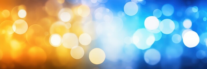 Obraz premium Bright Circular Bokeh Background with Blue and Yellow Tones for Vibrant Designs, Abstract Art, and Creative Projects