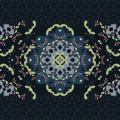 Seamless Pattern. Abstract Mandala. Colors.  