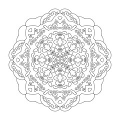 Mandala. Abstract. Coloring page. Art therapy.