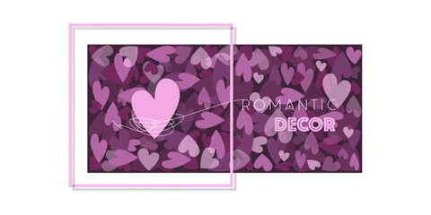 Heart, romantic background. Poster design, Valentines Day card, wedding, engagement for party invitation