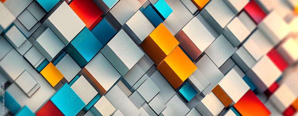 Poster abstract colorful cubes geometric pattern design background wallpaper image