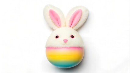 Fototapeta premium Easter bunny with easter eggs on white.