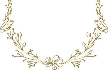 Obraz premium Flower Wreath Lineart