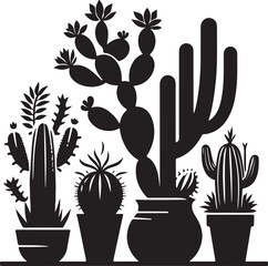 Fototapeta premium cactus design silhouette style isolated on white background.