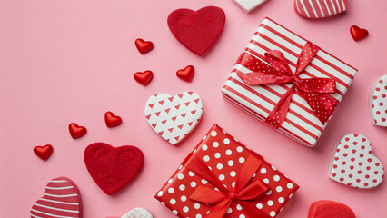 Charming Valentine's Day Gifts on a Pink Background