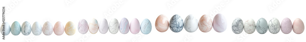 Poster elegant pastel easter eggs in minimalist abstract nature pattern soft colored surface with textured 