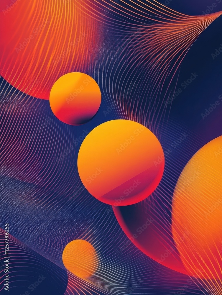 Poster minimal geometric background with dynamic shapes composition. presentation template abstract backgro