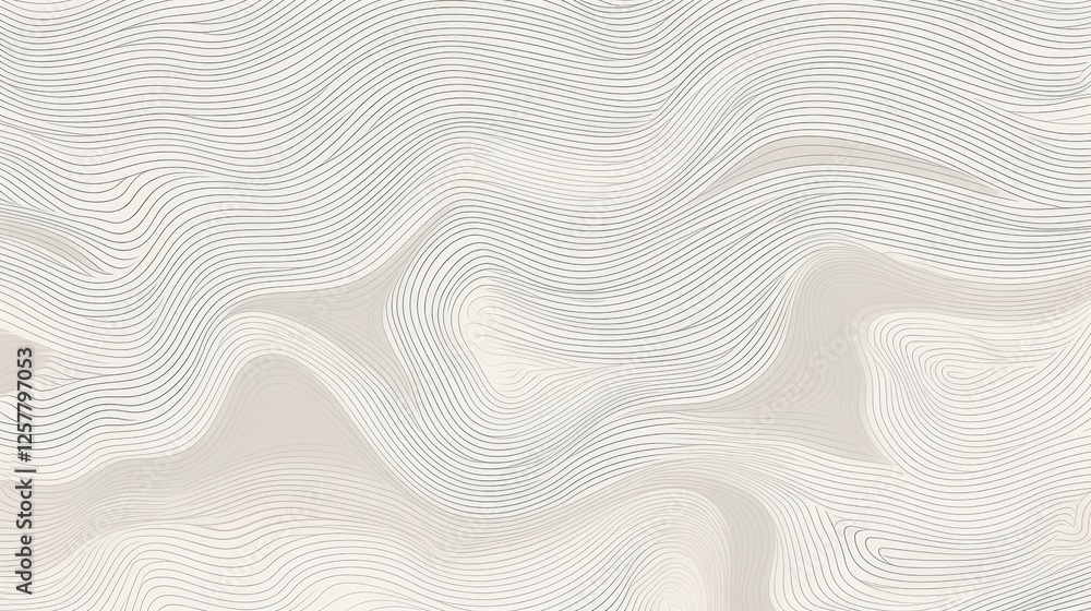 Poster abstract line art background in soft neutral tones with flowing patterns for artistic design and dec