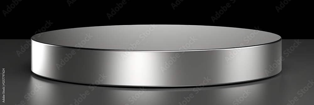 Poster sleek steel podium for product display with smooth surface and reflective finish ideal for showcasin