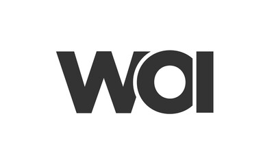 WOI logo design template with strong and modern bold text. Initial based vector logotype featuring simple and minimal typography. Trendy company identity.