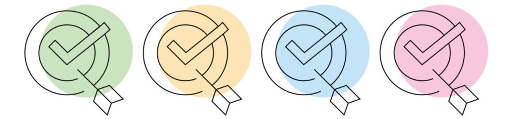 Goal setting icon set vector.