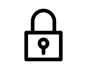 Bold black padlock icon, perfect for security, privacy, or website design.  Clean, minimalist style.