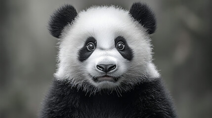 Obraz premium a panda bear with a black and white face