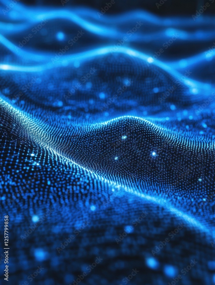 Poster blue virtual technology background with lines and grids