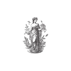 Aphrodite Goddess of love greek mythology design vector template logo t-shirt illustration