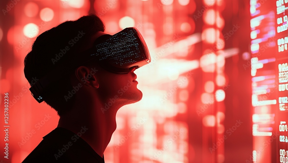 Aufkleber exploring immersive virtual reality experiences with advanced headsets: a technological journey into