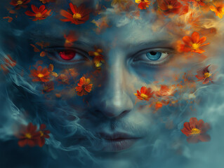Abstract portrait of man