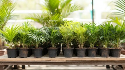 Fototapeta premium Assortment of Tropical Plants in Pots