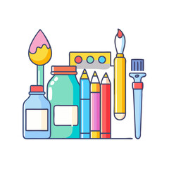 art supplies icon, art supplies vector illustration-simple illustration of art supplies, perfect for art supplies logos and icons