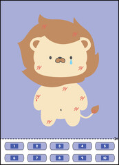  "Injured Lion Character with Bandage Sticker Activity"