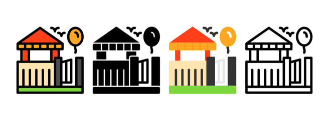 Obraz premium Set of Amusement Park Icon
