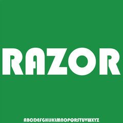 Modern sharp sans serif display font vector