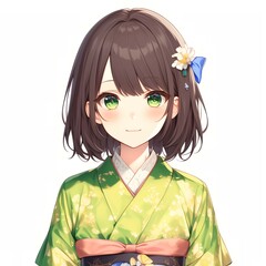 アニメ調の美少女の切り抜き用素材