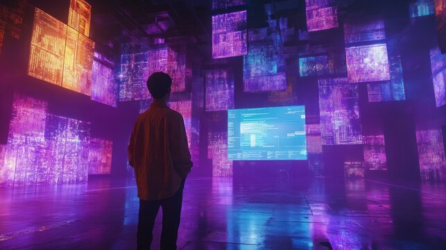 Contemplating future tech, A digital realm of information and innovation
