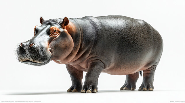 a hippo is standing in the studio