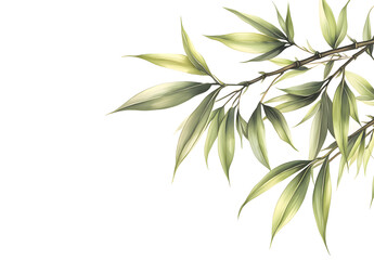 Obraz premium Watercolor bamboo, clipart on a white background, high resolution. 