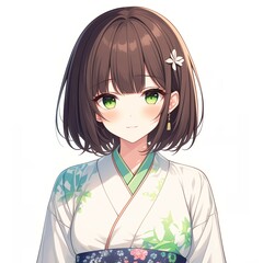 アニメ調の美少女の切り抜き用素材