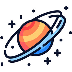 Planet space symbol vector  illustration  isolated on white background