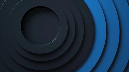 Abstract geometric wallpaper with concentric circles on a Blue background. Ideal for design templates, banners, and modern digital backgrounds.