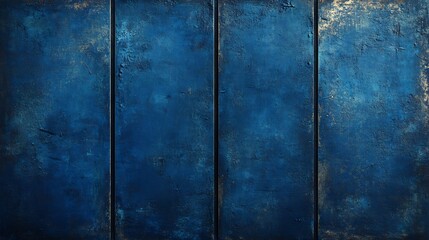 Deep Blue Textured Panels Richly Patinaed. AI Generated