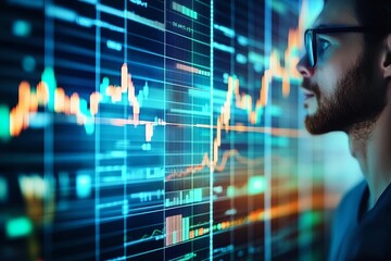 Detailed Financial Charts: High-resolution close-up images showcasing intricate financial charts, graphs, and diagrams, illustrating market trends, stock performance, and comprehensive financial analy