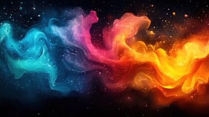 Cosmic Nebula Swirls, Space Background, Abstract Art, Design