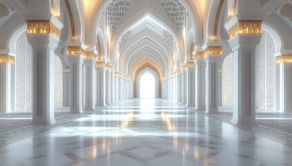 Grand Palace Hallway: A Luxurious and Serene Architectural Masterpiece