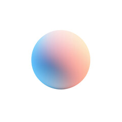Obraz premium Abstract gradient sphere with soft pastel colors on a white isolated background.