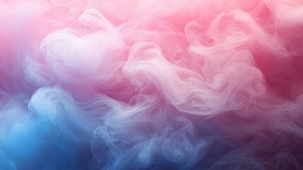 Fototapeta premium Colorful abstract smoke patterns blending in shades of pink and blue, creating a dreamy atmosphere