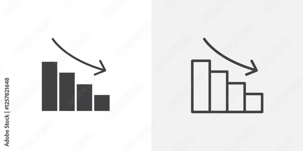 Poster chat arrow down icons vectors illustrations in black fill and liner versions