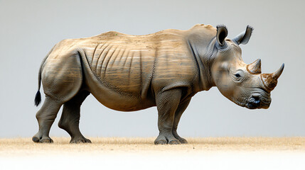 Fototapeta premium a rhino standing in a field