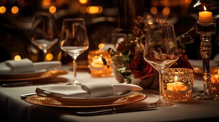 sophistication empty restaurant table